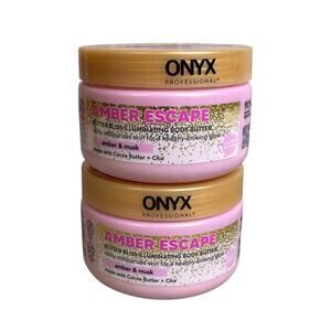 ONYX 2pc Lot Amber Escape Butter Bliss Illuminating Body Butter 7.76oz New